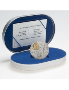 CANADA 1995 AVIACION - DHC-1 CHIPMUNK HAVILAND 20 DOLARES PLATA & ORO PROOF 2