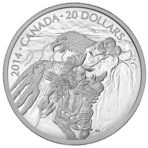 MONEDA CANADA 2014 - LA LEYENDA DE NANABOOZHOO - 20 DOLARES PLATA PROOF