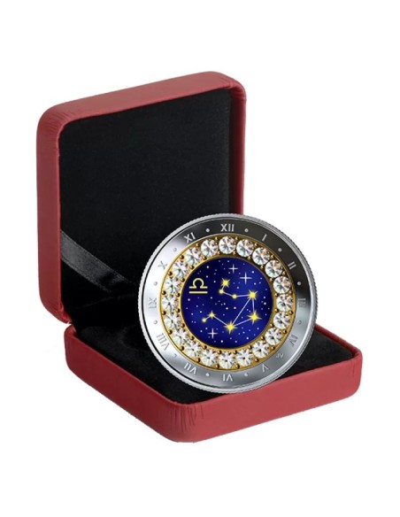 CANADA MONEDA PLATA ZODIACO ESCORPIO 5 DOLARES CON CRISTAL SWAROVSKI Y COLOR 2019 PROOF