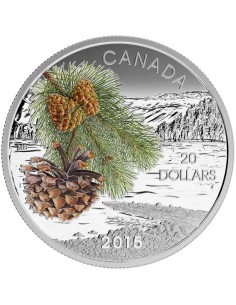 CANADA 2015 MONEDA PLATA 20 DOLARES LOS BOSQUES DE CANADA A COLOR