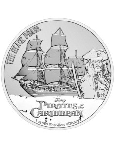 NIUE 2021 PIRATAS DEL CARIBE LA PERLA NEGRA 1 ONZA PLATA 2