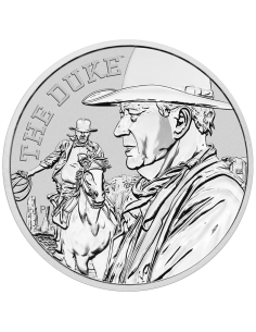 JOHN WAYNE THE DUKE MONEDA PLATA TUVALU 2020 1 ONZA 2