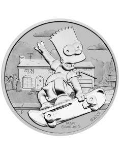 BARTH SIMPSON MONEDA PLATA TUVALU 2020 1 ONZA 2