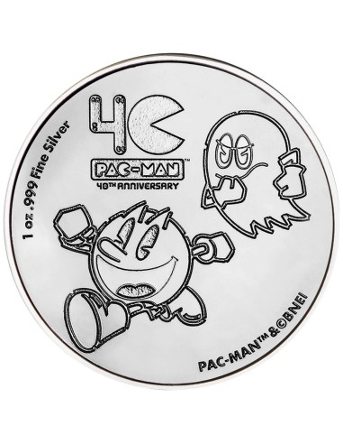 NIUE 2020 PAC-MAN 40 ANIVERSARIO 2 DÓLARES ONZA PLATA