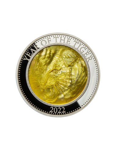 COOK 2022 AÑO LUNAR DEL TIGRE 5 ONZAS PLATA CON MADRE PERLA PROOF