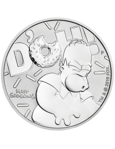 MONEDA TUVALU PLATA HOMER SIMPSON LOS SIMPSONS 1 DOLAR  2