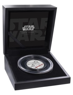 NIUE 2017 STAR WARS DARTH VADER MONEDA PLATA 2 ONZAS ULTRA ALTO RELIEVE 5 DOLARES PROOF A COLOR 2