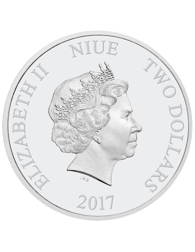 NIUE 2017 DISNEY SALUDOS DE LA TEMPORADA NAVIDAD MONEDA PLATA 2 DOLARES COLOR PROOF
