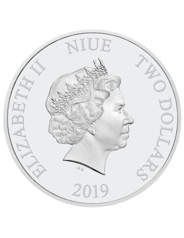 MONEDA NIUE 2019 PLATA A COLOR PATO DONALD CARNAVAL MICKEY MOUSE Y AMIGOS 2 DOLARES PROOF