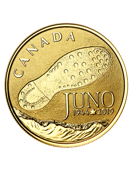 CANADÁ 2019 75 ANIVERSARIO NORMANDIA - PLAYA DE JUNO 100 DÓLARES ORO