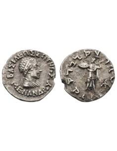 Dracma Menandro I Bactria 165-155 A.C. Plata