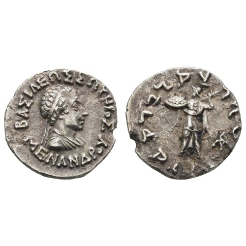 Dracma Menandro I Bactria 165-155 A.C. Plata