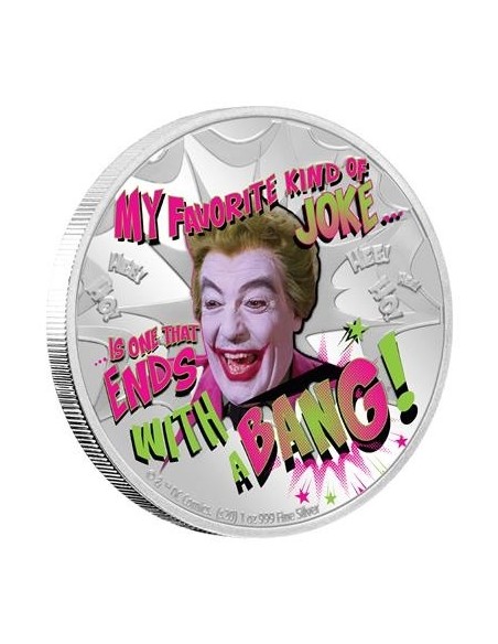 BATMAN THE JOKER MONEDA PLATA CON COLOR PROOF NIUE 2020