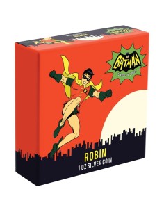 BATMAN ROBIN MONEDA PLATA CON COLOR PROOF NIUE 2020 2