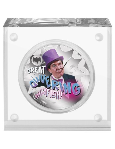 BATMAN PINGUINO MONEDA PLATA A COLOR NIUE 2020 PROOF