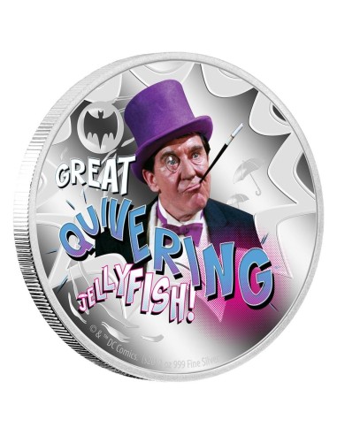 BATMAN PINGUINO MONEDA PLATA A COLOR NIUE 2020 PROOF