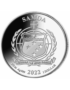 SAMOA 2022 LIGA DE LA JUSTICIA DOLAR PROOF - Moneda 1/2 Onza Plata 2