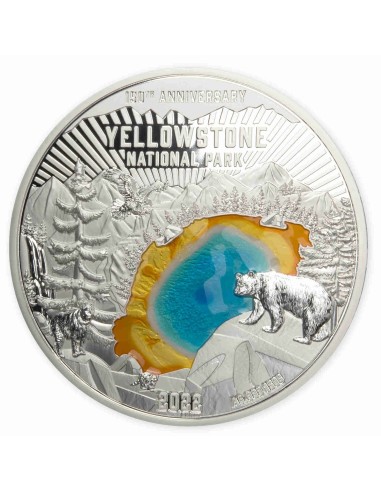 BARBADOS 2022 PARQUE DE YELLOSTONE 5 DOLARES PROOF - Moneda de 5 Onzas Plata