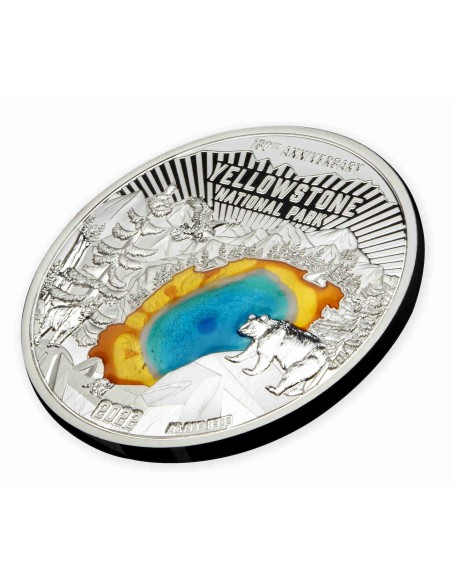 BARBADOS 2022 PARQUE DE YELLOSTONE 5 DOLARES PROOF - Moneda de 5 Onzas Plata