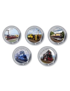 ESPAÑA 2022 HISTORIA FERROCARIL - 4 SERIE - 5 Monedas