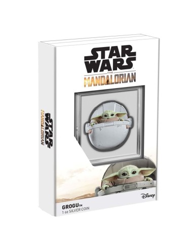 NIUE 2022 GROGU - STAR WARS MANDALORIAN 2 DOLARES PROOF - Moneda 1 Onza Plata