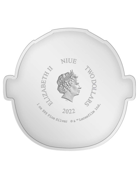 NIUE 2022 GROGU - STAR WARS MANDALORIAN 2 DOLARES PROOF - Moneda 1 Onza Plata