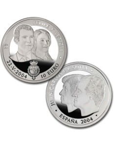 ESPAÑA 2004 BODA REAL 10 EURO PLATA