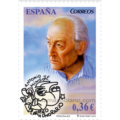 SELLOS ESPAÑA 2012 - PERSONAJES ANTONIO MINGOTE - 1 VALOR - CORREO