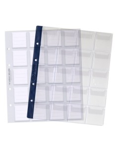 HOJA ALBUM MONEDAS PREMIUM FILABO 20 COMPARTIMENTOS CON HOJA CARTULINA IMPRESA PARA ANOTACIONES