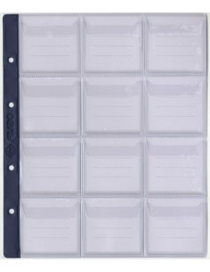 HOJA ALBUM MONEDAS PREMIUM FILABO 12 COMPARTIMENTOS CON HOJA CARTULINA IMPRESA PARA ANOTACIONES 2