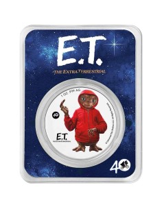 NIUE 2022 E.T - 40 ANIVERSARIO  A COLOR 2 DOLARES - Moneda 1 Onza Plata a color 2