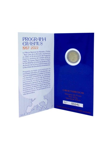 ESPAÑA 2022 35 ANIVERSARIO PROGRAMA ERASMUS 2 EURO PROOF - Moneda