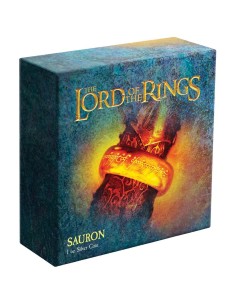 NIUE 2021 EL SEÑOR DE LOS ANILLOS SAURON PLATA CON ANILLO CON BAÑO DE ORO PROOF 2