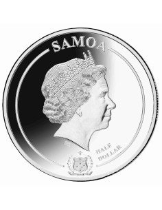 MONEDA HARRY POTTER RUBEUS HAGRID A COLOR 2020 SAMOA HALF DOLLAR SILVER PLATED PROOF LIKE 2