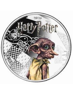 MONEDA HARRY POTTER DOBBY A COLOR 2020 SAMOA HALF DOLLAR SILVER PLATED PROOF LIKE