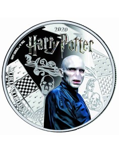 MONEDA HARRY POTTER LORD VOLDEMORT A COLOR 2020 SAMOA HALF DOLLAR SILVER PLATED PROOF LIKE
