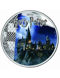 MONEDA HARRY POTTER HOGWARTS A COLOR 2020 SAMOA HALF DOLLAR SILVER PLATED PROOF LIKE