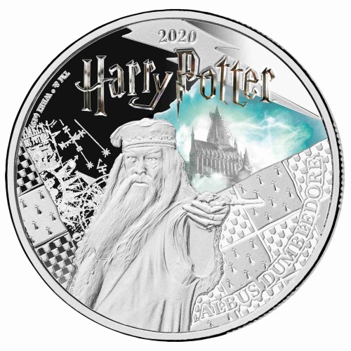 HARRY POTTER ALBUS DUMBLEDORE A COLOR 2020 SAMOA HALF DOLLAR SILVER PLATED PROOF LIKE