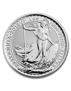 2018 GRAN BRETAÑA 1 ONZA PLATA BRITANNIA BU