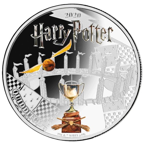 MONEDA HARRY POTTER A COLOR SAMOA 2020 QUIDDITCH HALF DOLLAR SILVER PLATED PROOF LIKE