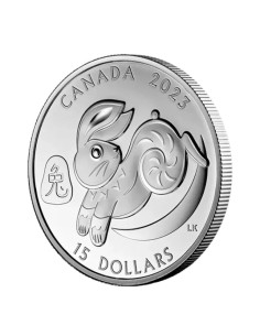 CANADA 2023 AÑO LUNAR: CONEJO 15 DOLARES PROOF - Moneda 1 Onza Plata 2