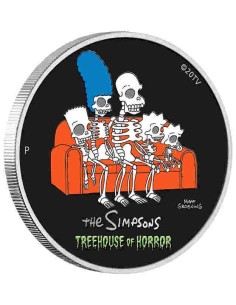 TUVALU 2022 LOS SIMPSONS TREEHOUSE OF HORROR DOLAR PROOF - Moneda Plata 2