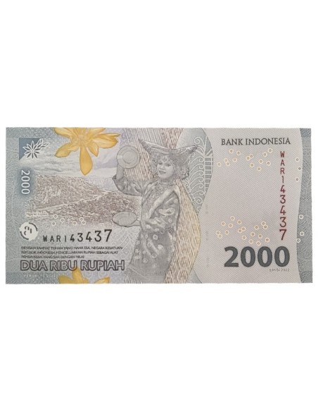 Billete Indonesia 2022 2000 Rupias