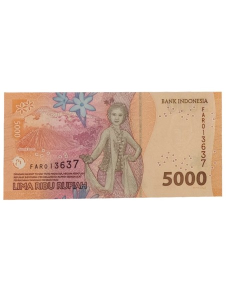 Billete Indonesia 2022 5000 Rupias