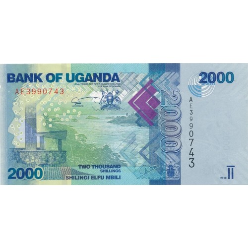 Billete Uganda 2019 2000 Shillings