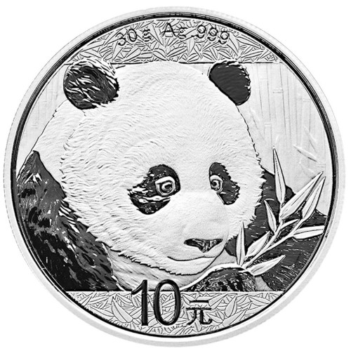 China 2018 Panda 10 Yuan Moneda 30 gramos de Plata