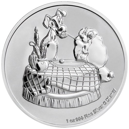 Niue 2022 La Dama y el Vagabundo 2 dólares Moneda 1 Onza de Plata
