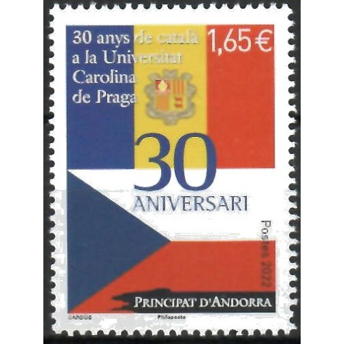 Andorra Francesa 2022 Universidad de Praga - Sello correo