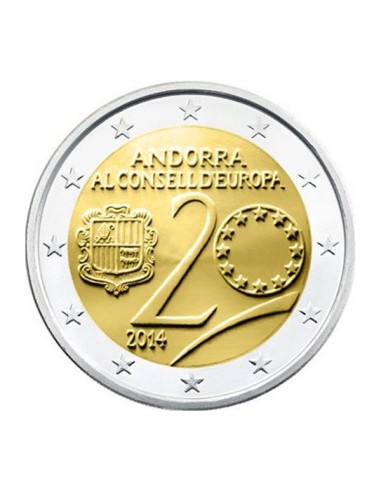 Andorra 2014 2 Euro 20 Aniversario de Andorra en el Consejo de Europa