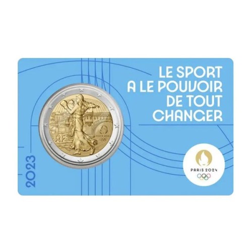 rancia 2023 Juegos Olímpicos París 2024 2 Euro 1/5  Coincard Azul